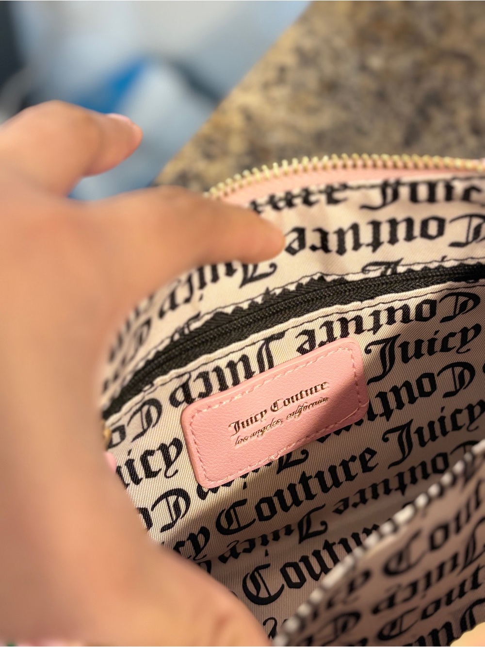 Juicy Couture Pink Cherry Print Mini Shoulder Bag with Gold Hardware - Picture 3 of 4